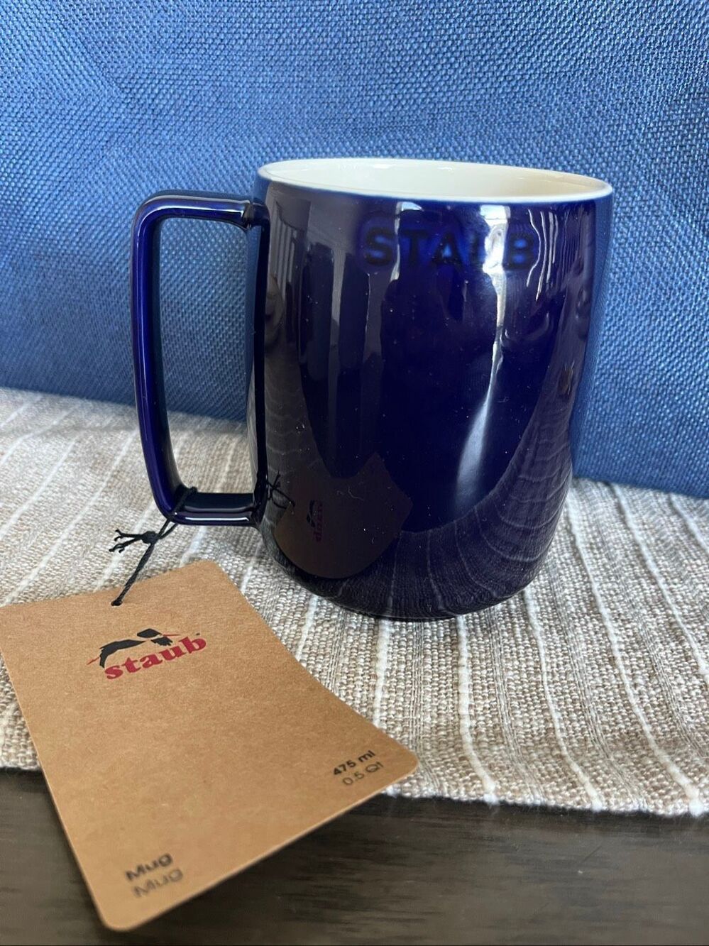 NWT STAUB Ceramic Stacking Mug 16 oz Navy
